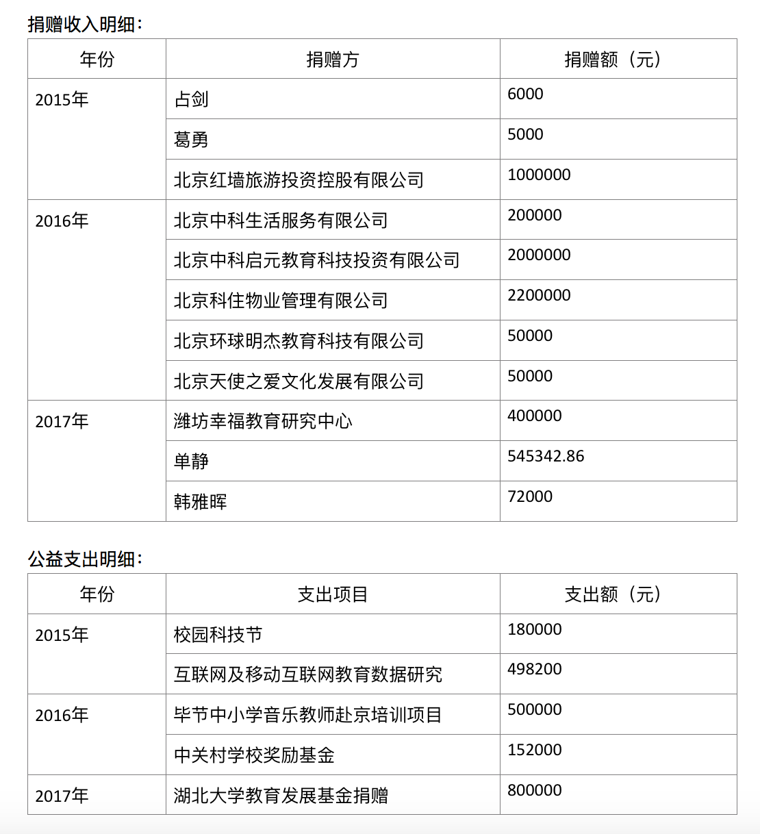 公益捐赠收支明细(图1)